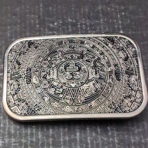 Masop Retro Square Mayan Aztec Sun  Calendar Metal Belt Buckle.